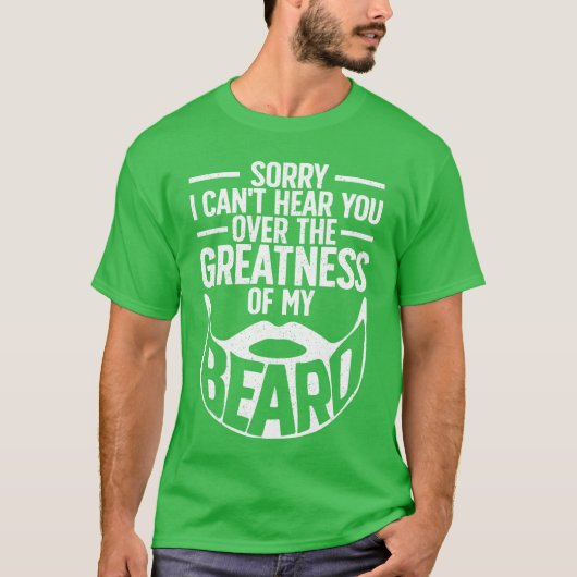 Funny Beard Design for Bearded Men Facial Hair Whi Tシャツ (正面)
