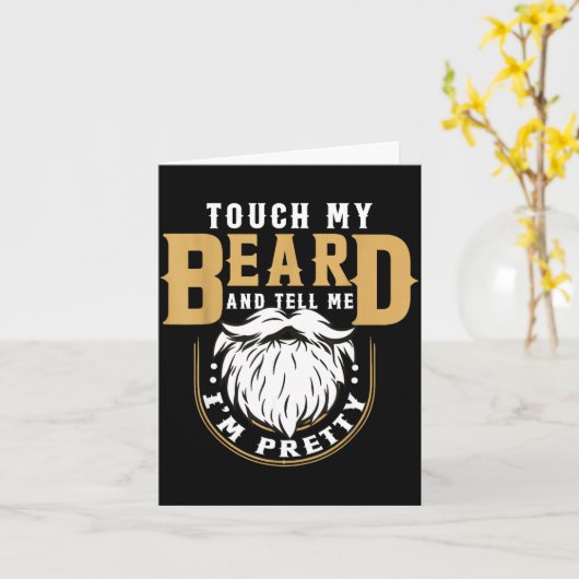 Funny Beard Quote Gift For Bearded Men Husband Or  カード (黄色い花)