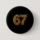 Funny Bearded Dragon 6 7 Meme Six Seven Beardzilla 缶バッジ (正面)