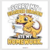 Funny Bearded Dragon Cute Reptile Lover Gift シール (シート)