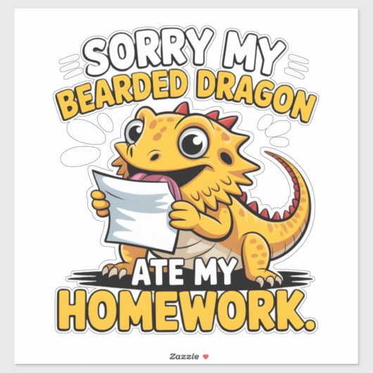 Funny Bearded Dragon Cute Reptile Lover Gift シール (シート)