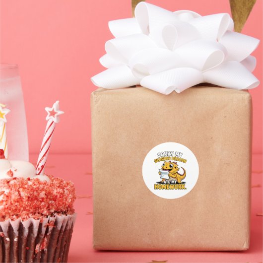 Funny Bearded Dragon Cute Reptile Lover Gift ラウンドシール (パーティー)