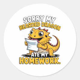 Funny Bearded Dragon Cute Reptile Lover Gift ラウンドシール