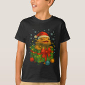 Funny Bearded Dragons Santa Christmas Tree Lights Tシャツ (正面)