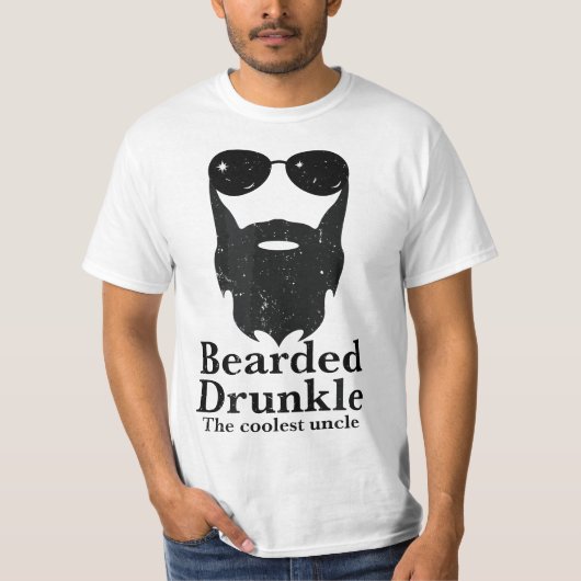 Funny Bearded Drunkle Drunk Uncle Drinking Gift Tシャツ (正面)