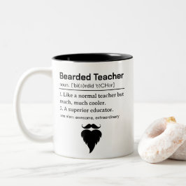 Funny Bearded Teacher Definition ツートーンマグカップ