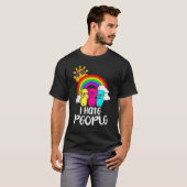 Funny Bears And Rainbow I Hate People Antisocial I Tシャツ (正面フル)