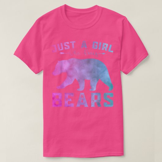 Funny Bears Lover Girls Just a Girl Who Loves Bear Tシャツ (デザイン正面)