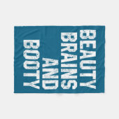 Funny Beauty And Booty Leg Day Gym Workout Quote F フリースブランケット (正面(横))