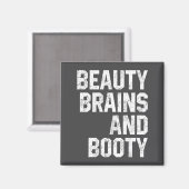 Funny Beauty And Booty Leg Day Gym Workout Quote F マグネット (正面/裏面)