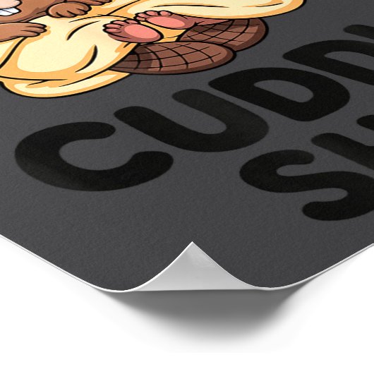 Funny Beaver Couple This Is My Cuddle  ポスター (角)