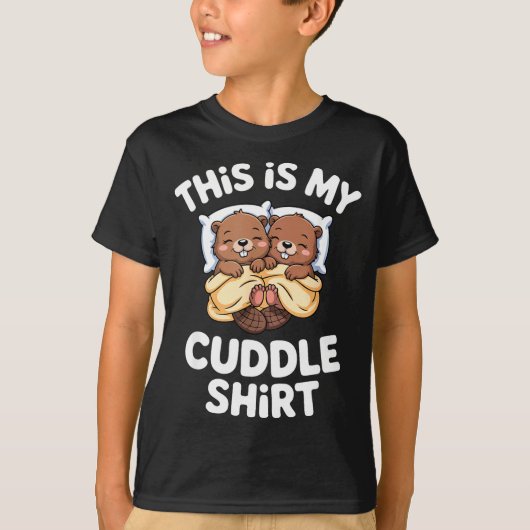 Funny Beaver Couple This Is My Cuddle  Tシャツ (正面)