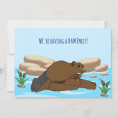 Funny Beaver Party | “We're having a DAM Party" 招待状 (正面)