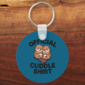 Funny Beavers Hugging Cuddle  キーホルダー (正面)