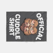 Funny Beavers Hugging Cuddle  フリースブランケット (正面(横))