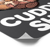 Funny Beavers Hugging Cuddle  ポスター (角)