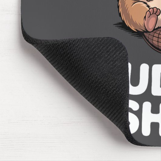 Funny Beavers Hugging Cuddle  マウスパッド (コーナー)