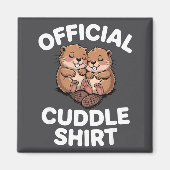 Funny Beavers Hugging Cuddle  マグネット (正面)