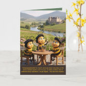 Funny Bee Birthday Card カード (黄色い花)