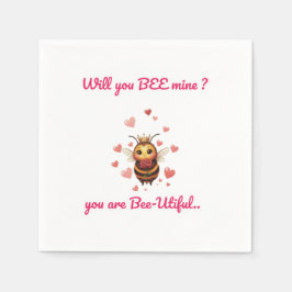 Funny Bee Pun Valentine  スタンダードカクテルナプキン