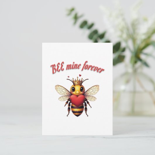 Funny Bee Pun Valentine ポストカード (スタンド正面)