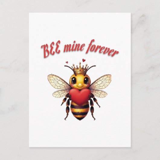 Funny Bee Pun Valentine  ポストカード (正面)