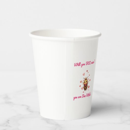 Funny Bee Pun Valentine  紙コップ (右)