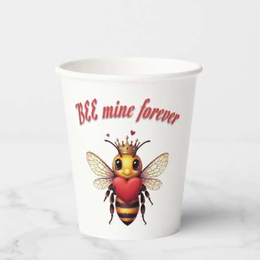 Funny Bee Pun Valentine 紙コップ (正面)