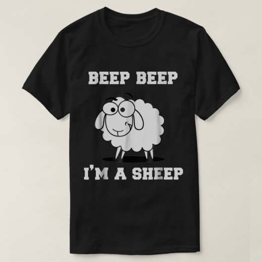 Funny Beep Beep Sheep Cartoon Design Tシャツ (デザイン正面)