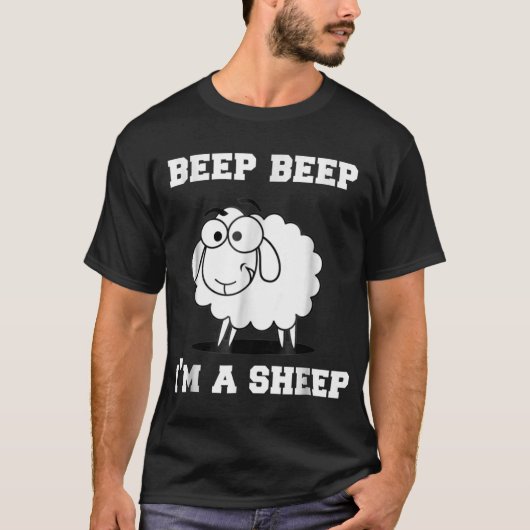 Funny Beep Beep Sheep Cartoon Design Tシャツ (正面)