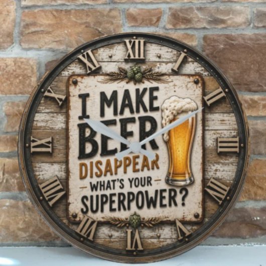 Funny Beer ラージ壁時計