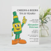 Funny Beer 29th birthday invitations Vintage Men 招待状 (スタンド正面)