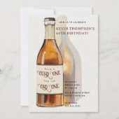 Funny Beer Bottle Cold One Old One Birthday Party 招待状 (正面)