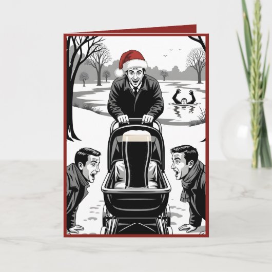 Funny beer Christmas カード (正面)