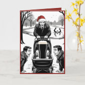 Funny beer Christmas カード (黄色い花)