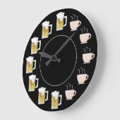Funny Beer & Coffee Clock  ラージ壁時計 (傾斜)