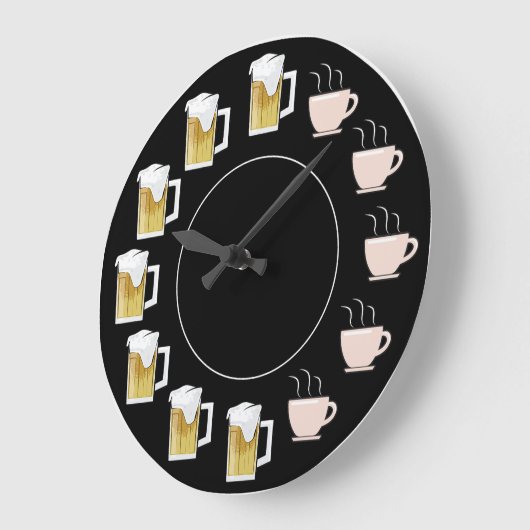Funny Beer & Coffee Clock  ラージ壁時計 (傾斜)