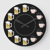 Funny Beer & Coffee Clock  ラージ壁時計 (正面)