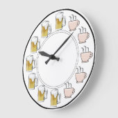 Funny Beer & Coffee Clock  ラージ壁時計 (傾斜)