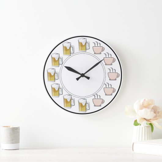 Funny Beer & Coffee Clock ラージ壁時計 (ホーム)