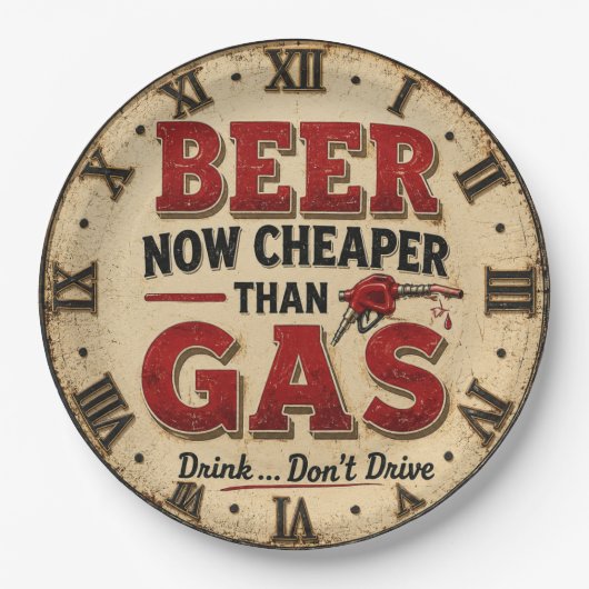 Funny Beer Garage Decor ペーパープレート (正面)