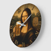Funny Beer Mona Lisa ラージ壁時計 (傾斜)