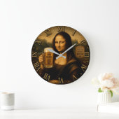Funny Beer Mona Lisa ラージ壁時計 (ホーム)