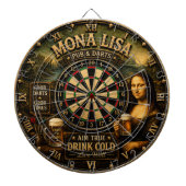 Funny Beer Mona Lisa Cheers Renaissance Art ダーツボード (正面)