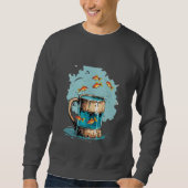 Funny Beer Mug Fish Sweatshirt スウェットシャツ (正面)