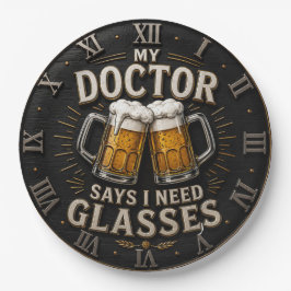 Funny Beer My Doctor Says I Need Glasses ペーパープレート