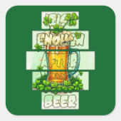 Funny Beer St Patrick’s Day Shirt – Autocolante スクエアシール (正面)