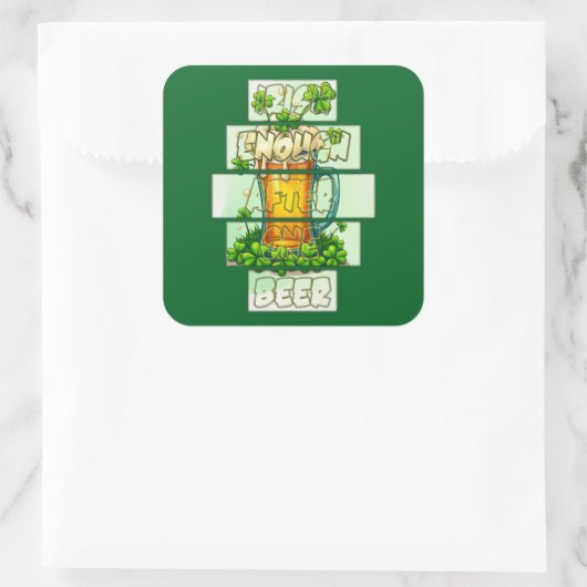 Funny Beer St Patrick’s Day Shirt – Autocolante スクエアシール (バッグ)