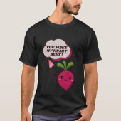 Funny Beetroot Pun Heart Beet Tシャツ (正面)
