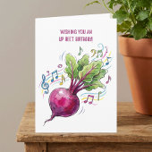 Funny Beetroot Up Beat Personalized Birthday カード